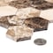 Andova Tiles SAMPLE Channing 2 x 2 Marble Honeycomb Mosaic Floor Use Tile SAM-ANDCHA124 - alternate 7